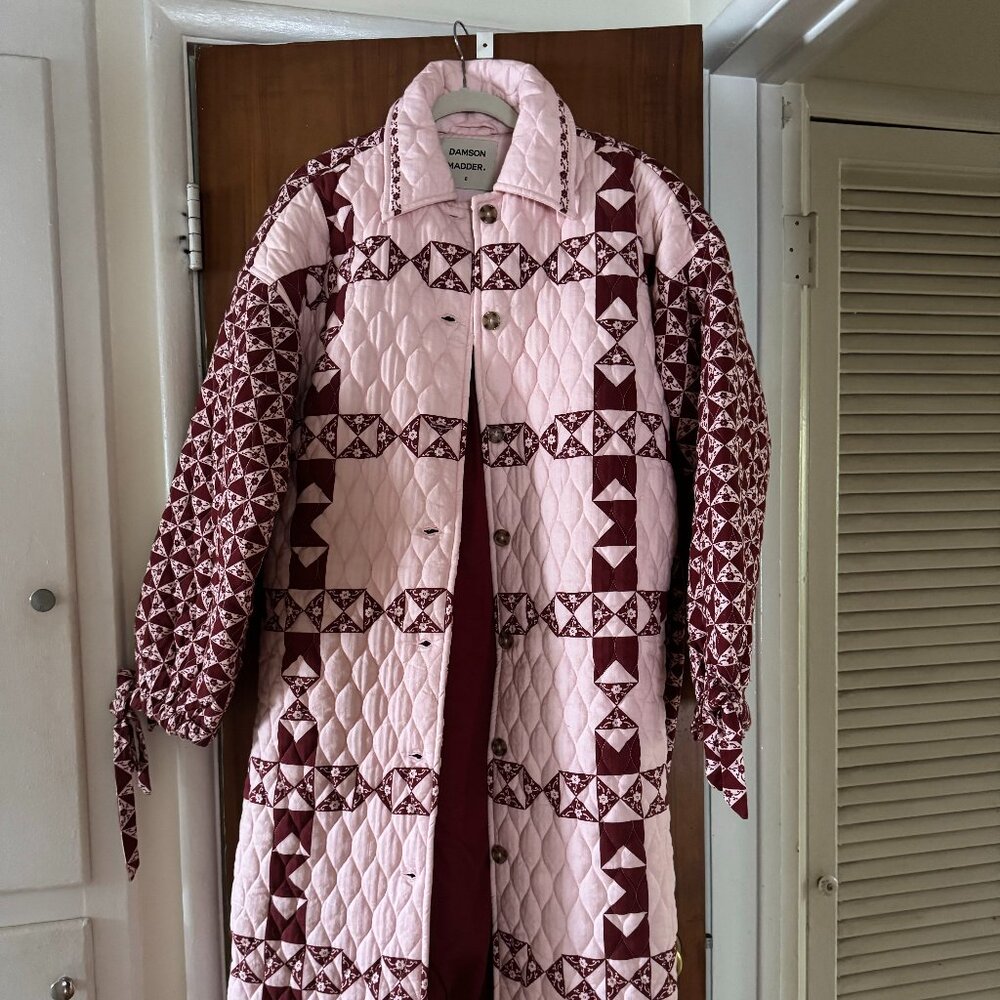 Damson Madder Patchwork Quilted Coat